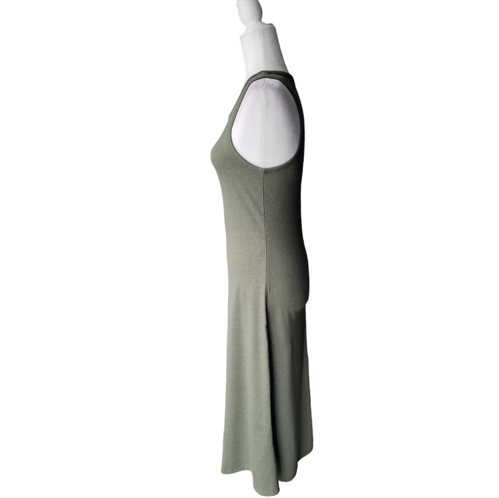 lunya NEW Restore Fitted Dress Size Medium Color Humble Green Heather - Picture 5 of 9